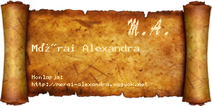 Mérai Alexandra névjegykártya